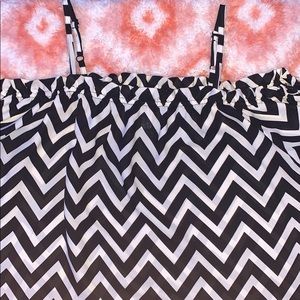 Tacera Off-Shoulder Chevron top
